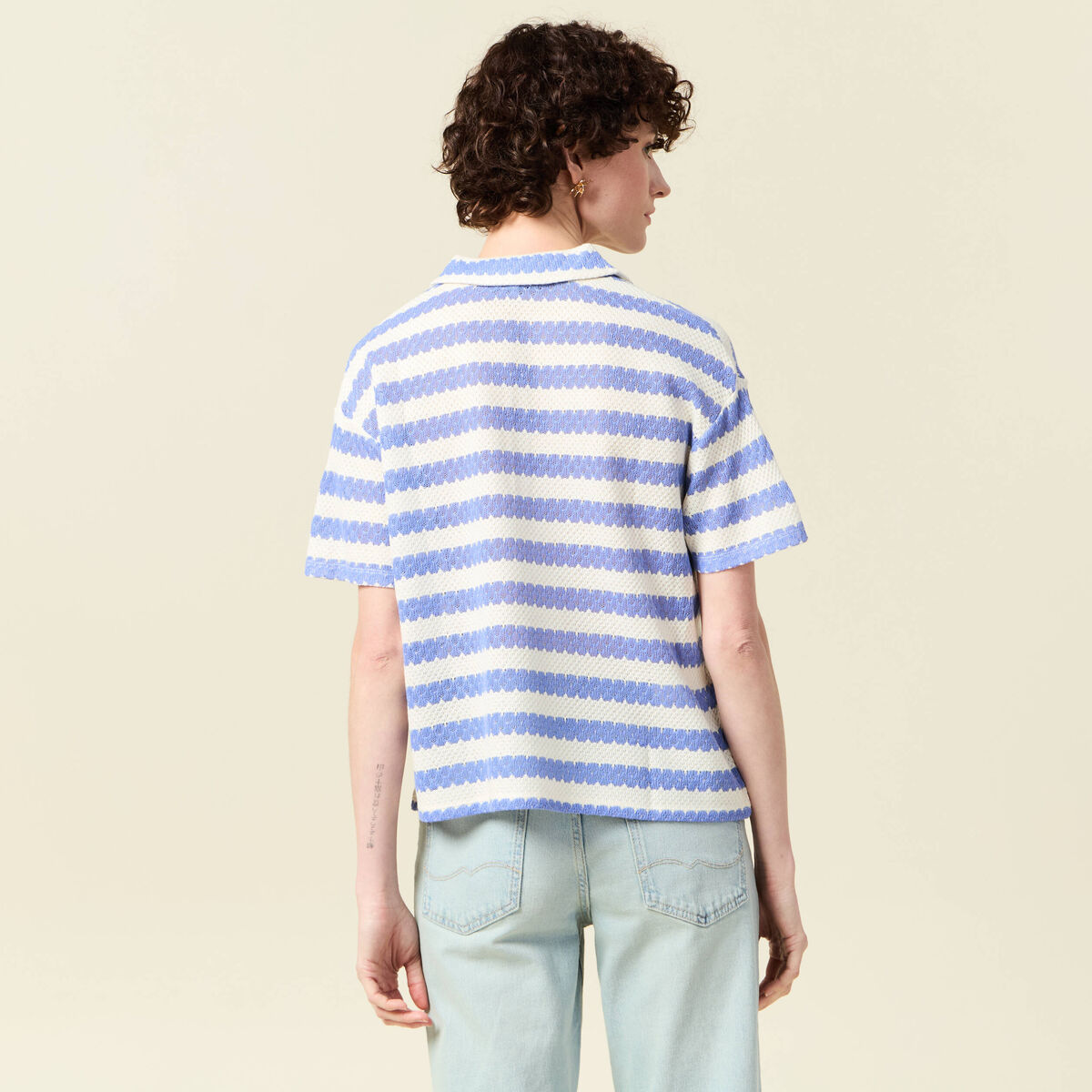 T-shirt manches courtes ecru femme