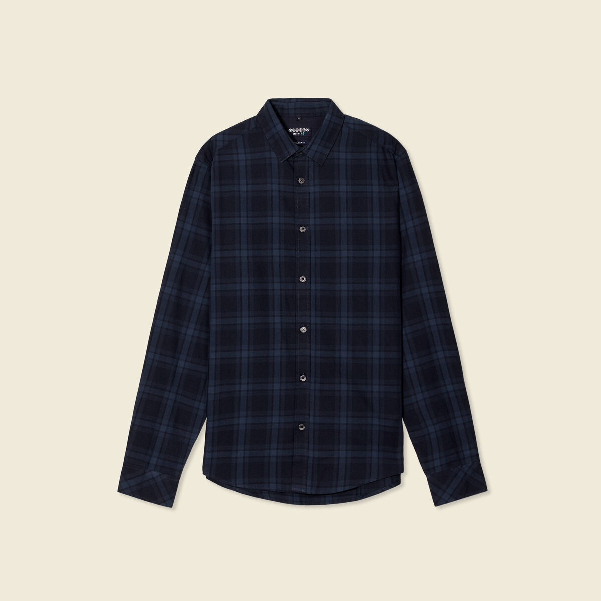 Chemise manches longues bleu marine homme