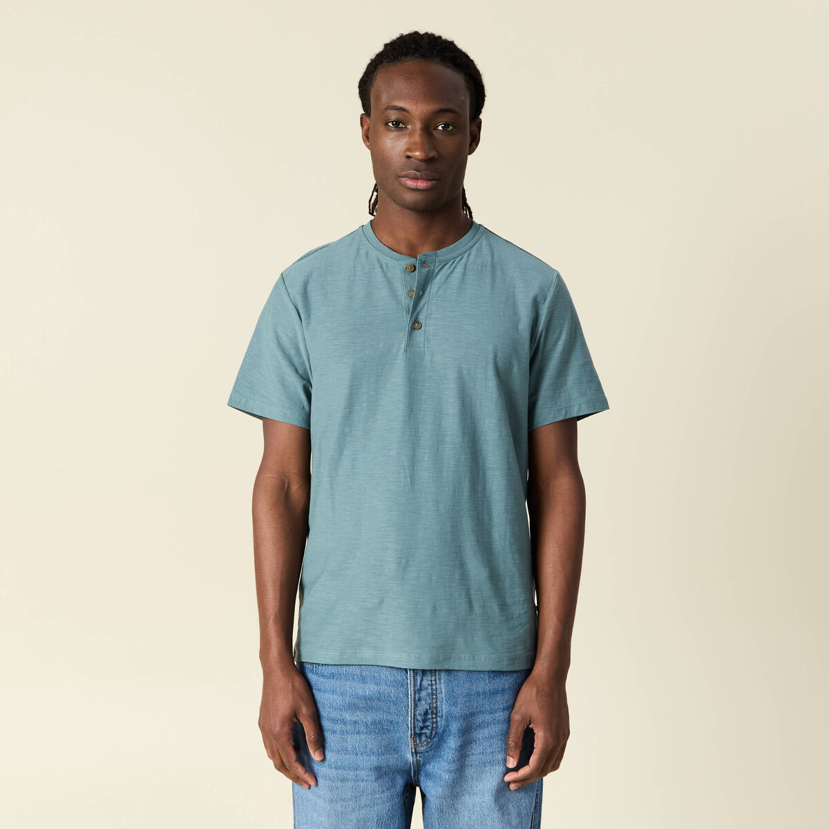 T-shirt manches courtes vert foncé homme