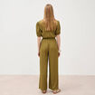 Pantalon loose avec ceinture vert kaki femme