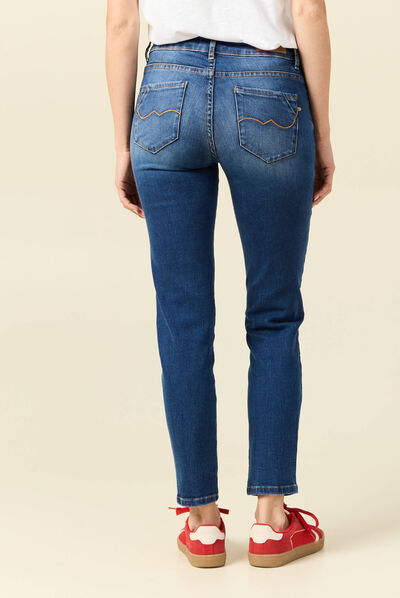 Jeans Vanessa - slim taille basse 7/8ème denim stone femme