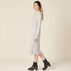 Robe pull longue col roulé gris femme
