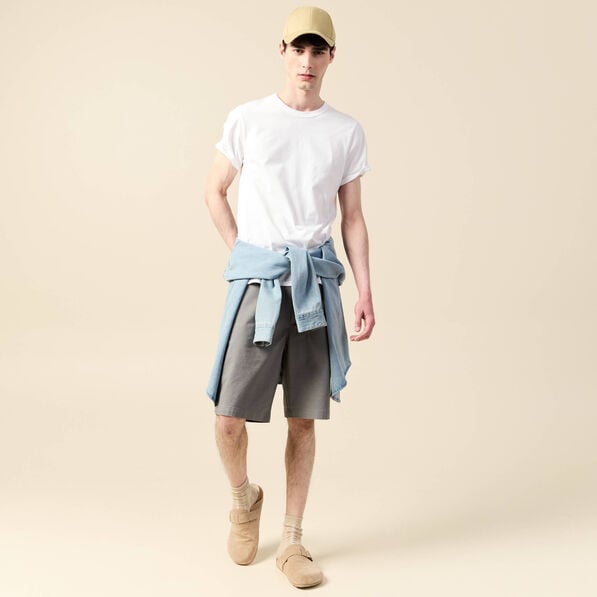bermuda droit eco responsable gris homme Bermuda droit éco-responsable gris homme