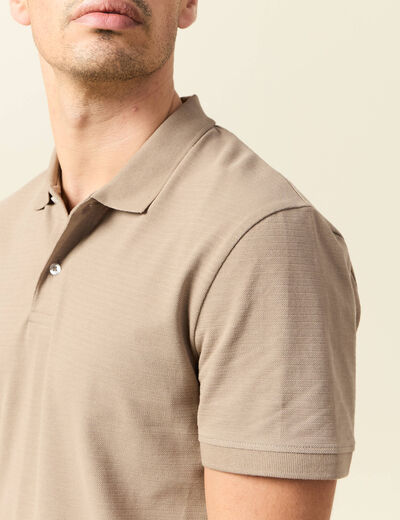 Polo éco-responsable taupe homme