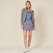 Jupe trapèze bleu lavande femme
