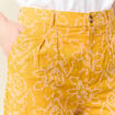 Pantalon large brodé jaune femme