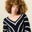 Pull manches longues bleu marine femme