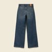Jeans large taille haute bleu femme