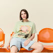 T-shirt oversize en coton vert clair femme