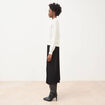 Pull droit col v manches longues ecru femme