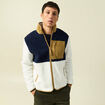 Sweat effet polaire manches longues ecru homme