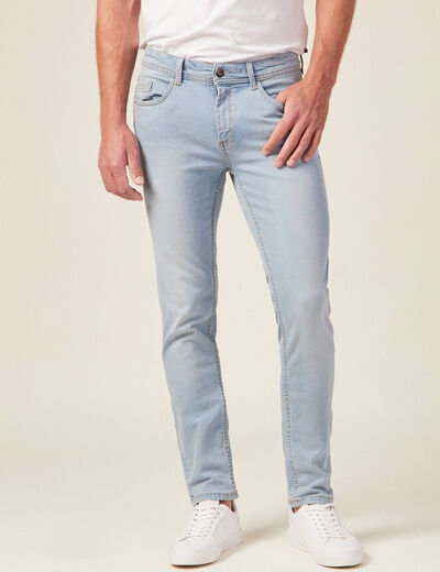 Jeans slim éco-responsable denim bleach homme