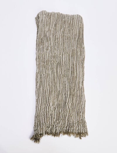 Foulard pliss&eacute; taupe homme