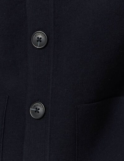 Gilet manches longues bleu marine homme