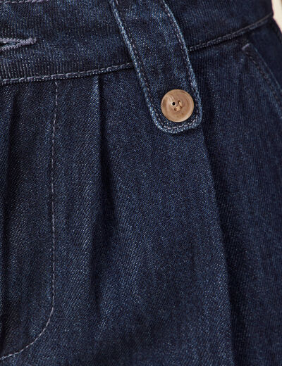 Jeans slouchy taille haute denim brut femme