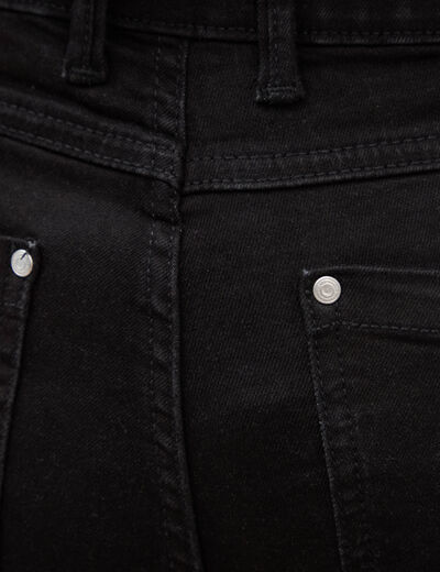 Jeans regular 5 poches denim noir femme