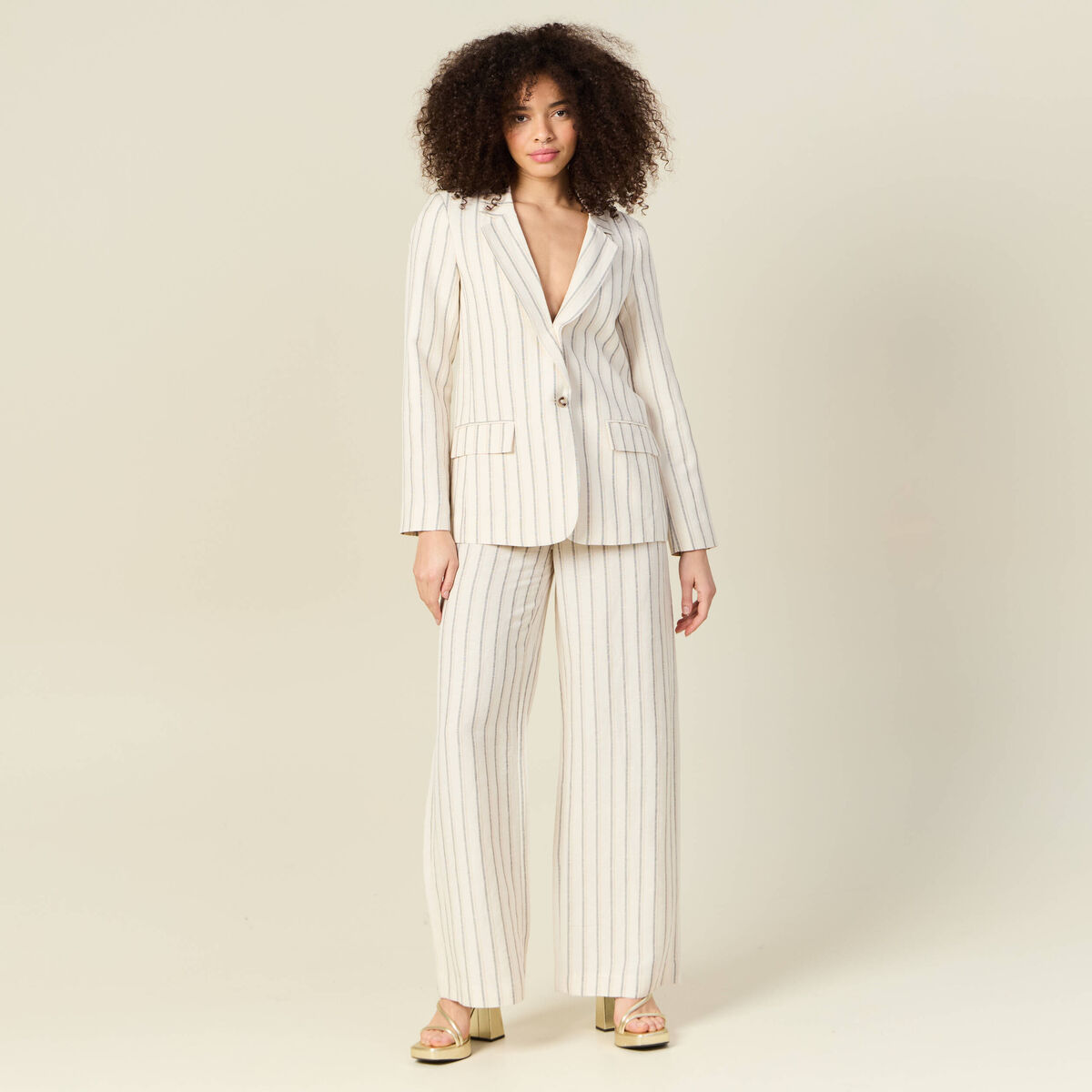 Veste blazer manches longues blanc femme