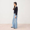 Pull manches longues bleu fonc&eacute; femme