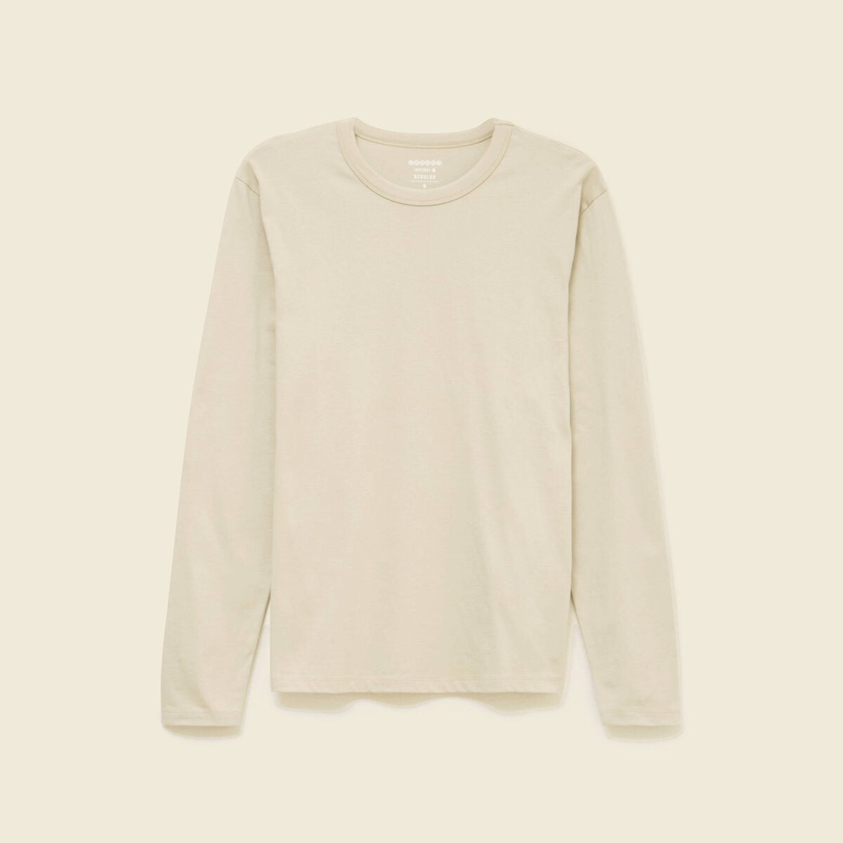 T-shirt en coton manches longues beige homme