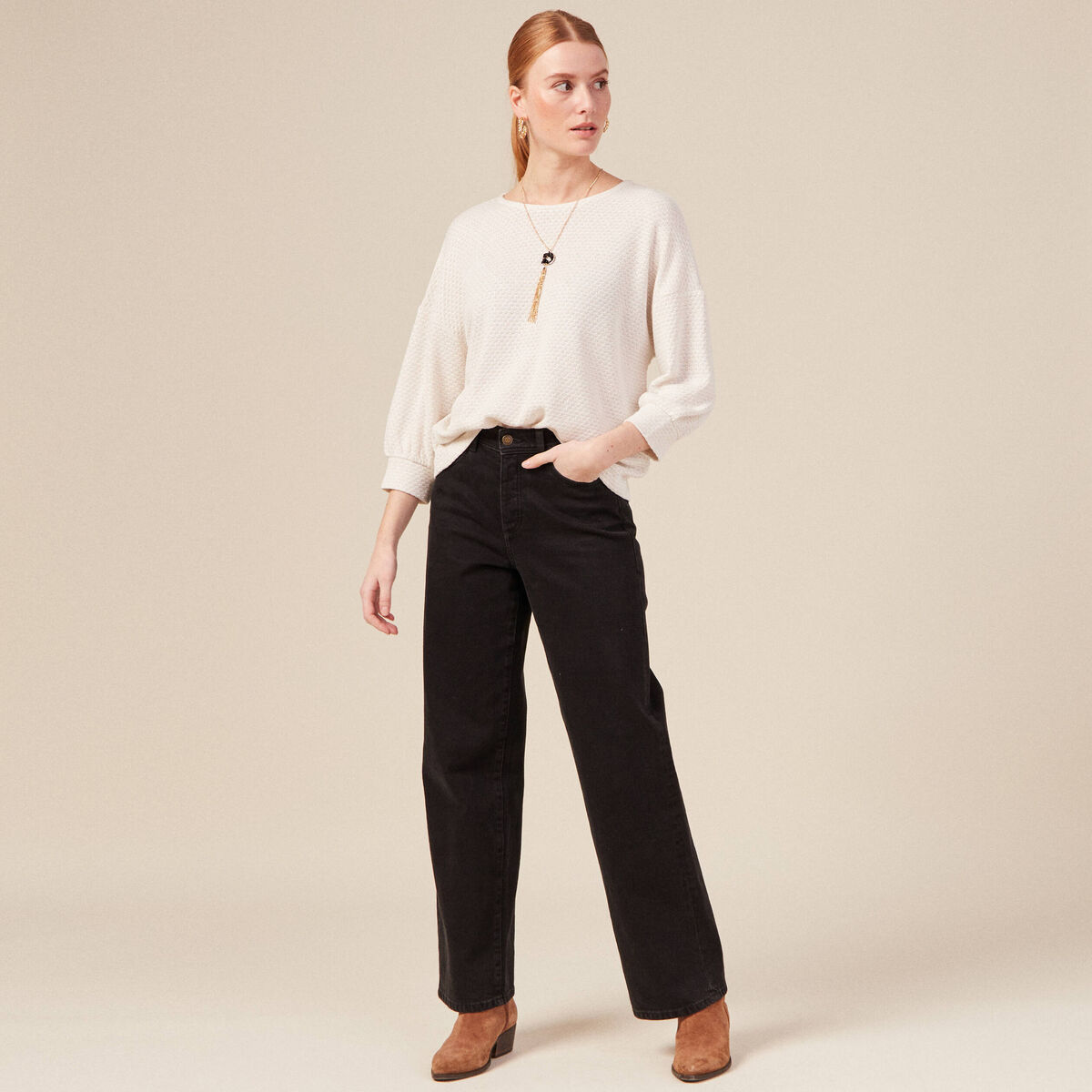 T-shirt éco-responsable ecru femme