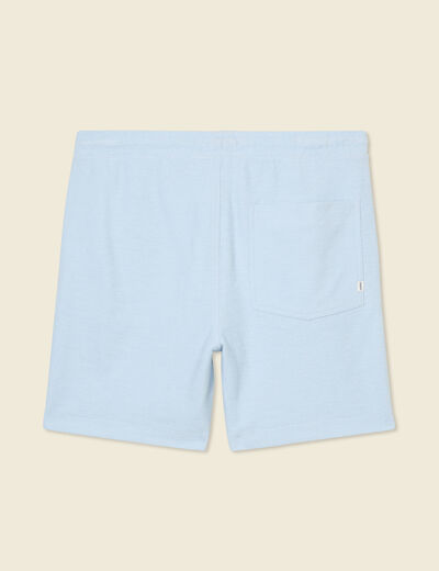 Short droit avec cordon bleu ciel homme