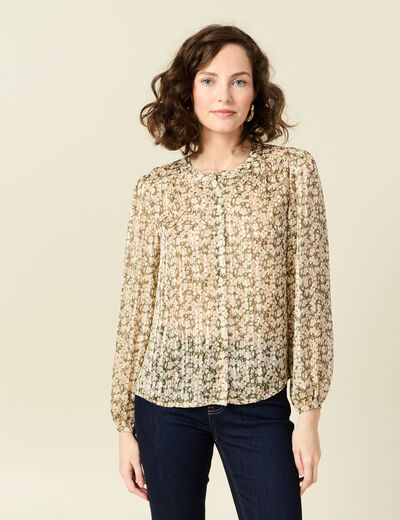 Chemise éco-responsable vert kaki femme