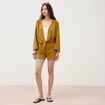 Short taille standard en dentelle vert olive femme