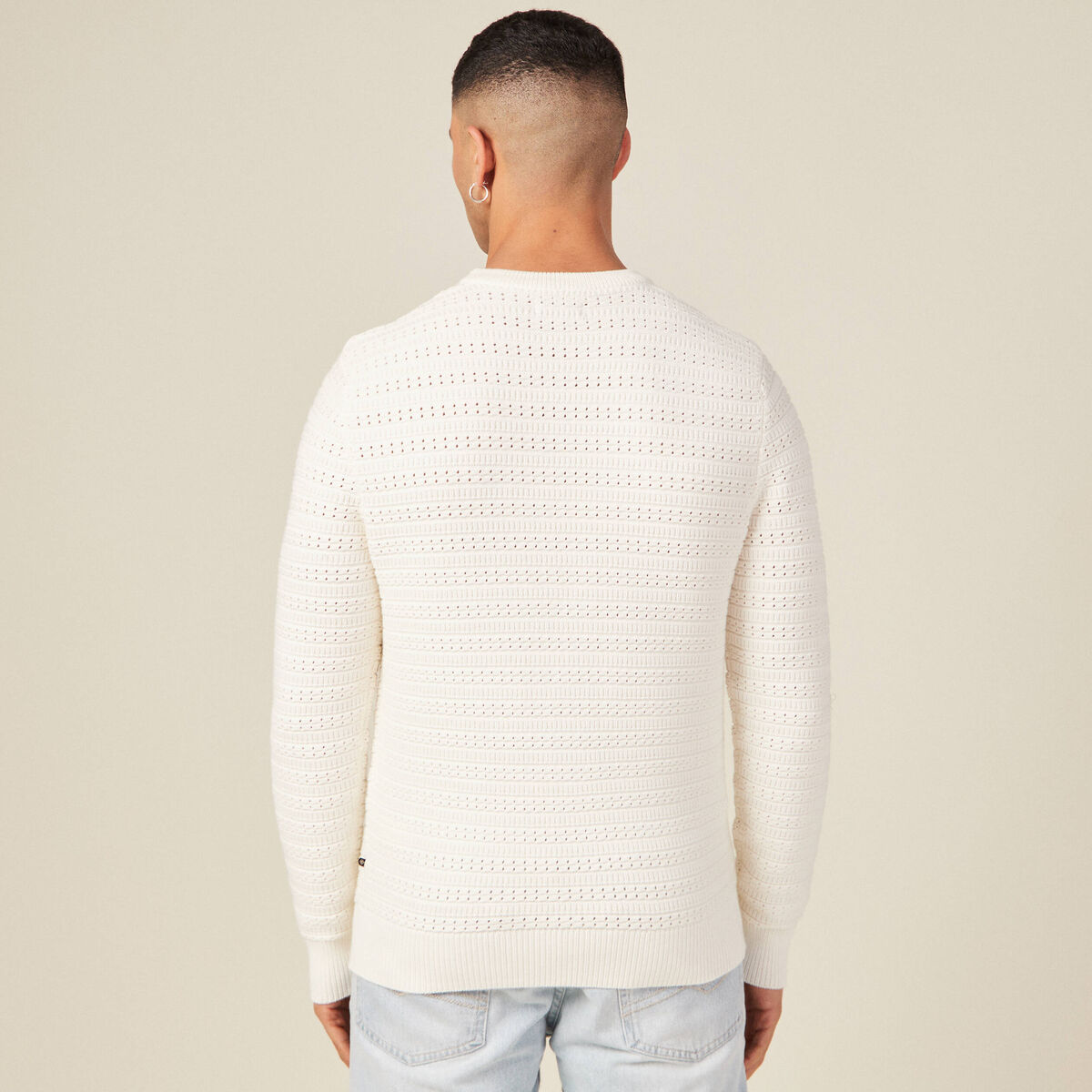 Pull éco-responsable ecru homme