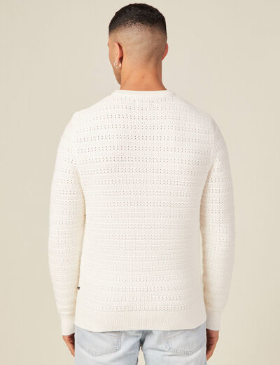 Pull éco-responsable ecru homme