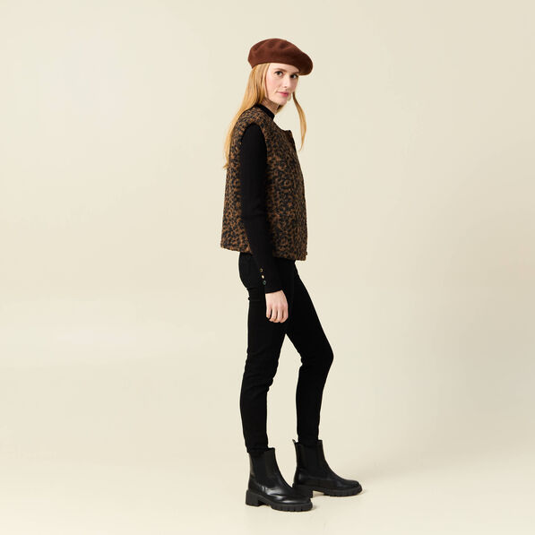 Gilet sans manches réversible camel femme