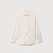 Chemise manches longues col am&eacute;ricain blanc femme