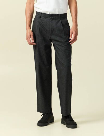 Pantalon chino large longueur 32 gris fonc&eacute; homme