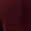 Gilet ajour&eacute; col V manches longues bordeaux femme