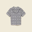 Chemise en coton manches courtes noir femme