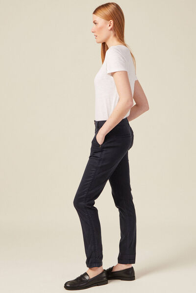 Pantalon chino Instinct bleu foncé femme