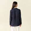 Chemise manches longues bleu marine femme