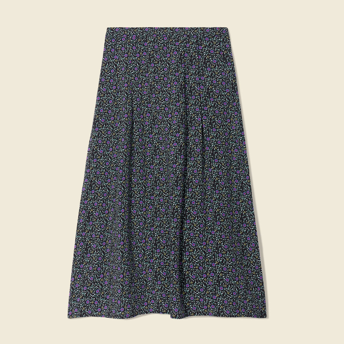 Jupe longue évasée noir femme