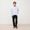 T-shirt col mao manches courtes en coton blanc homme