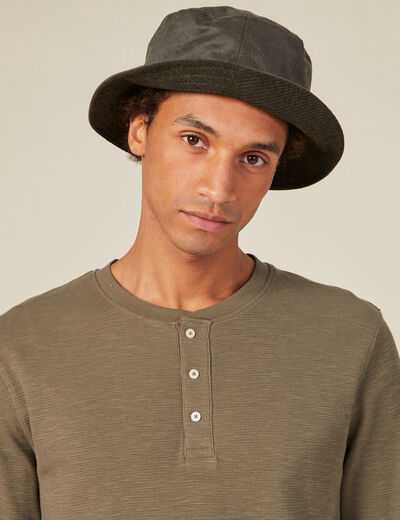 Bob réversible velours vert kaki homme