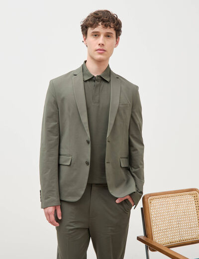 Veste blazer stretch vert fonc&eacute; homme
