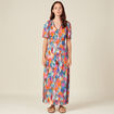 Robe longue droite fluide multicolore femme