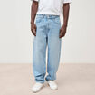 Jeans large longueur 32 en coton denim bleach homme
