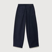 Pantalon coupe regular bleu marine femme