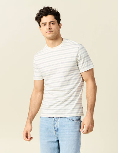 T-shirt manches courtes ecru homme