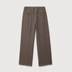 Pantalon droit taille haute taupe femme