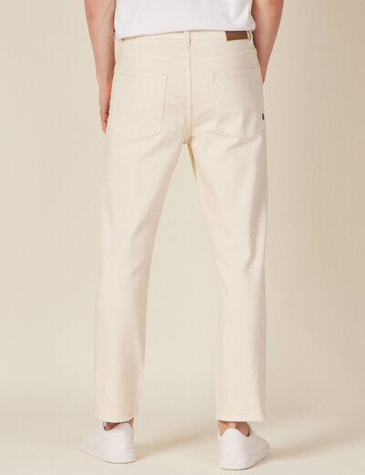 Jeans slim 5 poches denim blanc homme