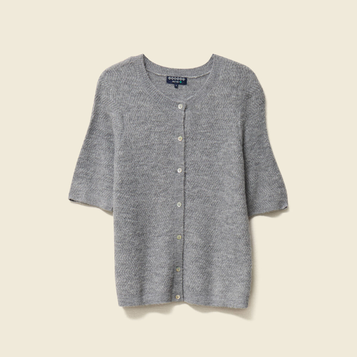 Gilet manches courtes gris clair femme