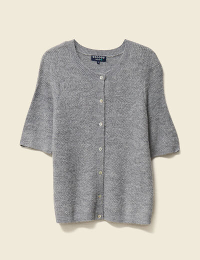 Gilet manches courtes gris clair femme