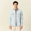 Surchemise en jean denim snow bleach homme