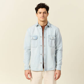 Surchemise en jean denim snow bleach homme